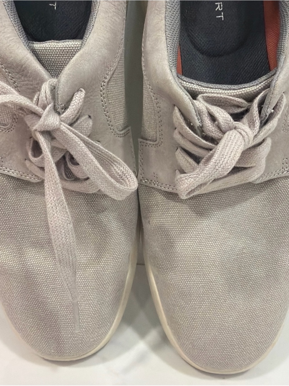 Light Taupe Suede Sneakers with Cream Soles